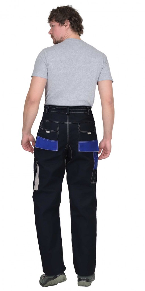 Брюки СИРИУС-ДВИН синие с васильковым и молочной отделкой