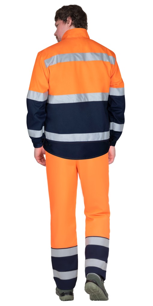 Куртка СИРИУС-ТЕРМИНАЛ-3-РОСС короткая оранжевая с темно-синим и СОП