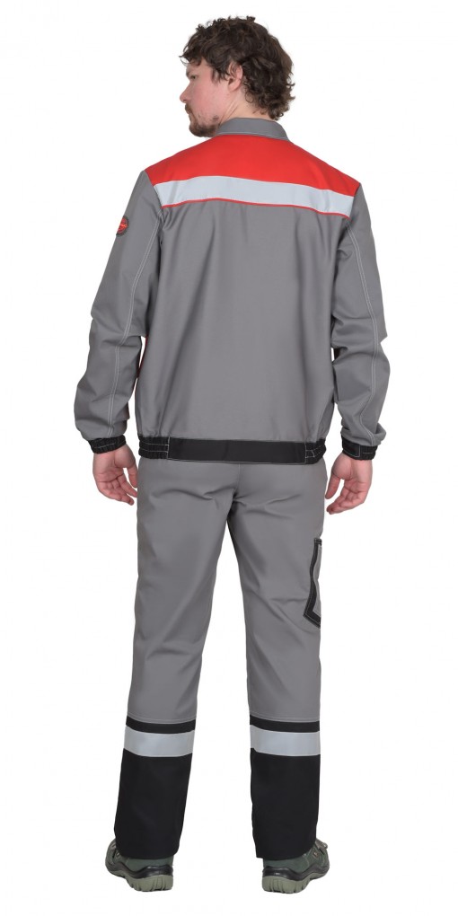 Костюм СИРИУС-МАСТЕР куртка/брюки средне-серый с красным, черным с СОП