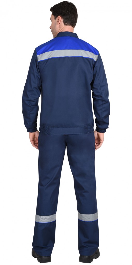 Костюм СИРИУС-МАСТЕР-РОСС куртка/брюки темно-синий с васильковым