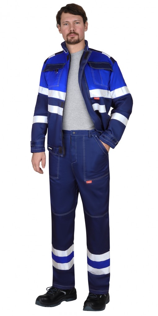 Костюм СИРИУС-НАВИГАТОР-2 куртка/брюки синий с васильковым и СОП