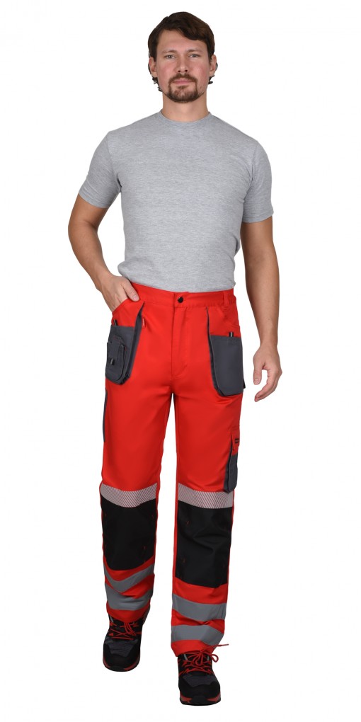 Костюм СИРИУС-АТОМ куртка/брюки красный с серым и СОП