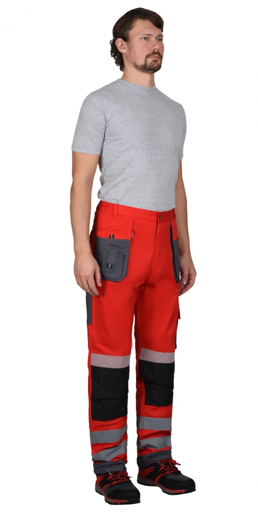 Костюм СИРИУС-АТОМ куртка/брюки красный с серым и СОП