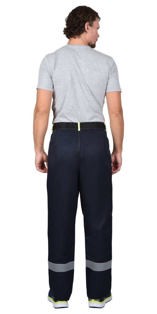 Костюм СИРИУС-ПРОФИЛЬ куртка/брюки темно-синий с лимонным с черной отделкой и СОП