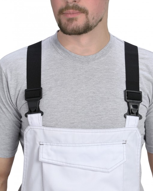 Полукомбинезон СИРИУС-ЦИТРИН белый со средне-серым