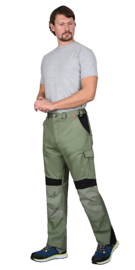 Брюки СИРИУС-ЦИТРИН светло-оливковые с черным