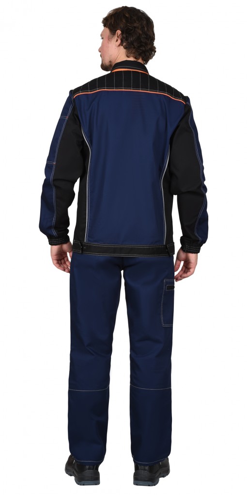 Куртка СИРИУС-ПРЕСТИЖ синяя с черным и оранжевой отделкой