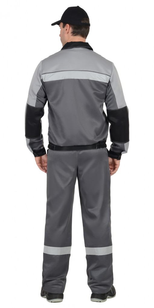 Костюм СИРИУС-ЛИГОР-2 куртка/брюки, темно-серый со светло-серым и черным и СОП