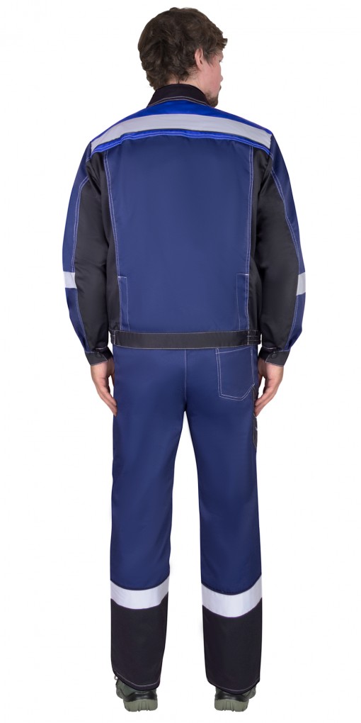 Костюм СИРИУС-ВИВАТ куртка/полукомбинезон, темно-синий с черным, васильковым и СОП