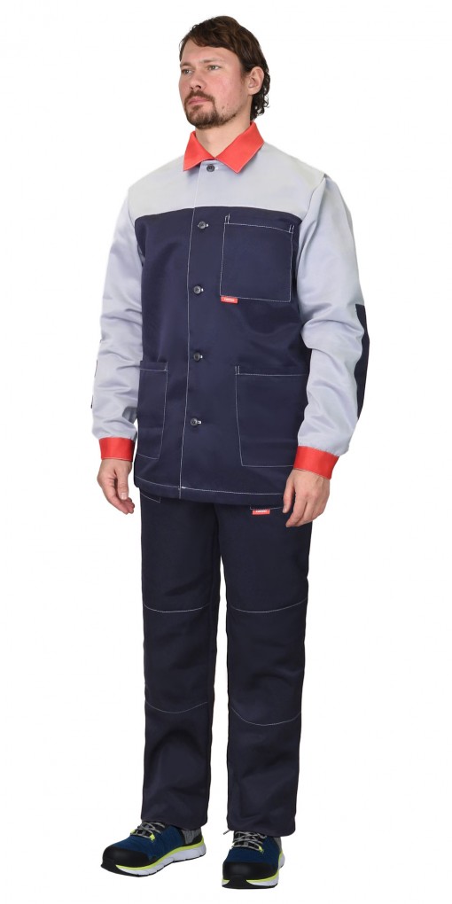 Костюм СИРИУС-АСПЕКТ куртка, брюки темно-синий со светло-серым и красным