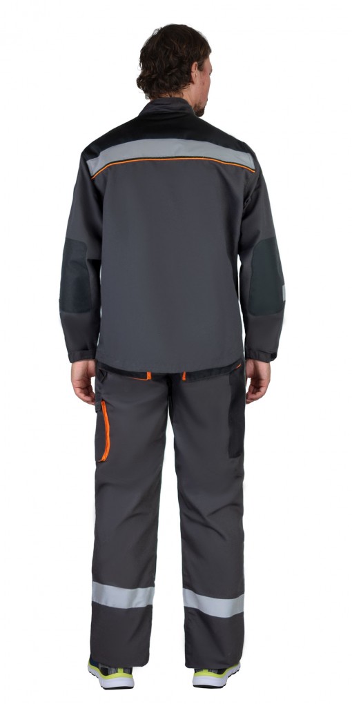 Костюм СИРИУС-СПБ куртка, полукомбинезон, темно-серый с черным и СОП