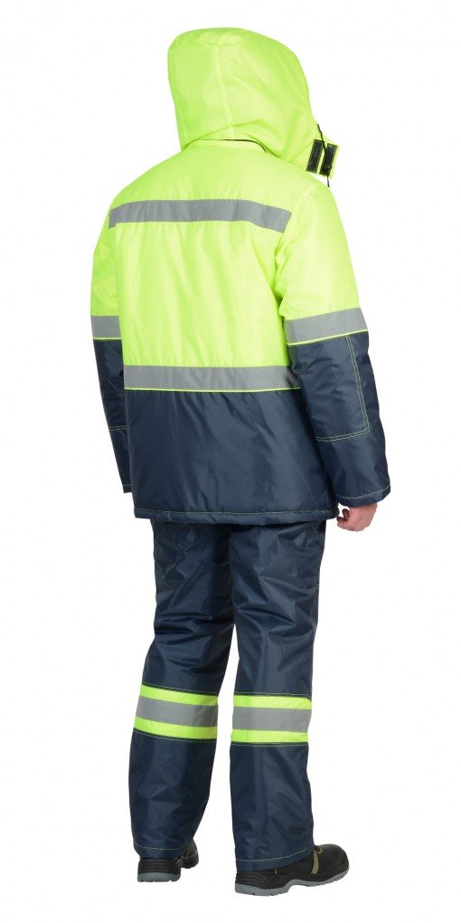 Костюм СИРИУС-ТЕРМИНАЛ зимний: куртка, полукомбинезон лимонный с синим тк. Оксфорд