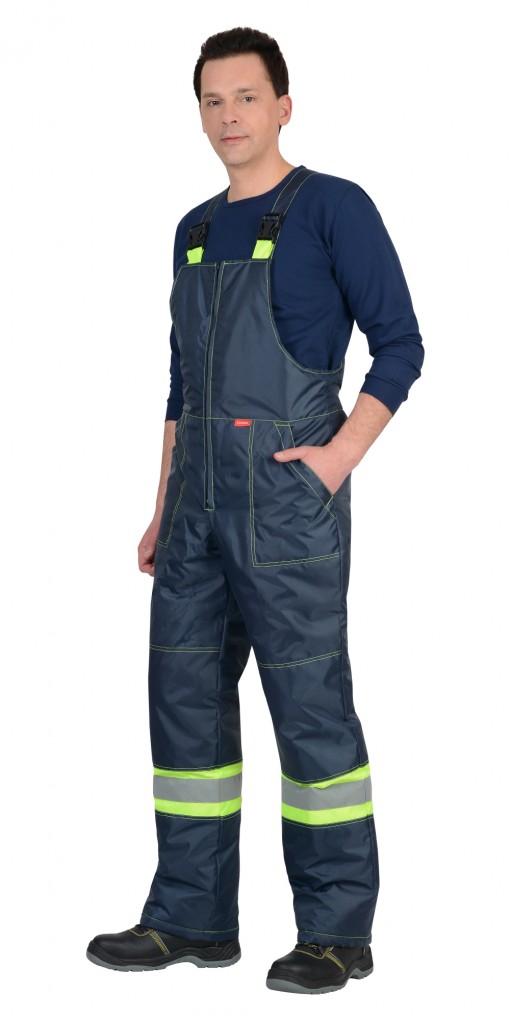 Костюм СИРИУС-ТЕРМИНАЛ зимний: куртка, полукомбинезон лимонный с синим тк. Оксфорд