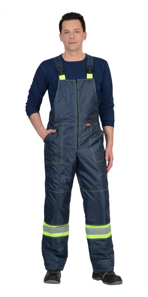 Костюм СИРИУС-ТЕРМИНАЛ зимний: куртка, полукомбинезон лимонный с синим тк. Оксфорд