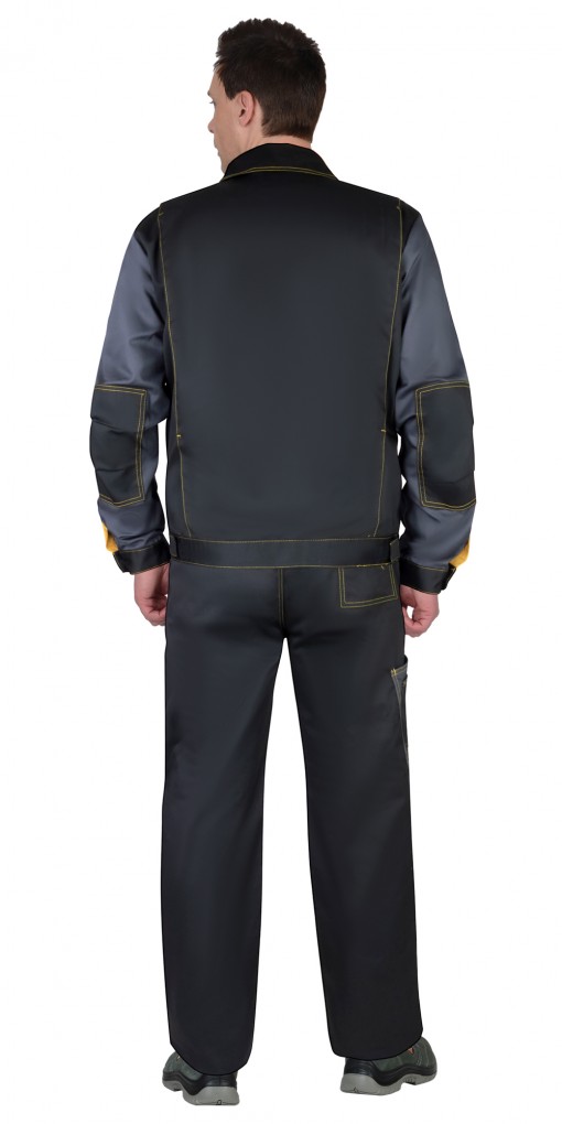 Костюм СИРИУС-ФАВОРИТ куртка/полукомбинезон, черный с темно-серым