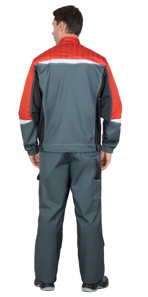 Костюм СИРИУС-ФАВОРИТ-РОСС куртка, полукомбинезон, темно-серый с красным, чёрным и СОП