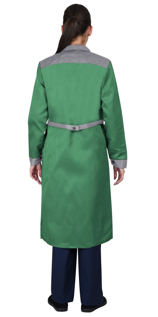 Халат СИРИУС-ТЕХНОЛОГ женский зеленый со средне-серым