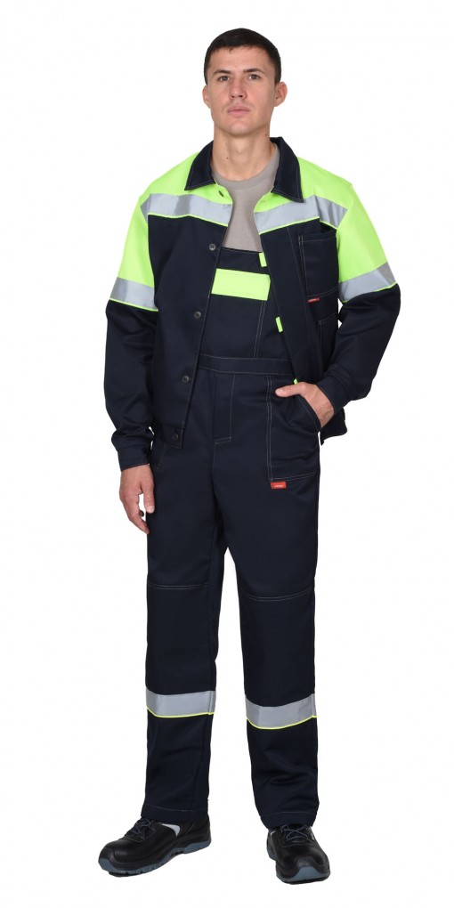 Костюм СИРИУС-ЛЕГИОНЕР куртка/полукомбинезон синий с лимонным и СОП