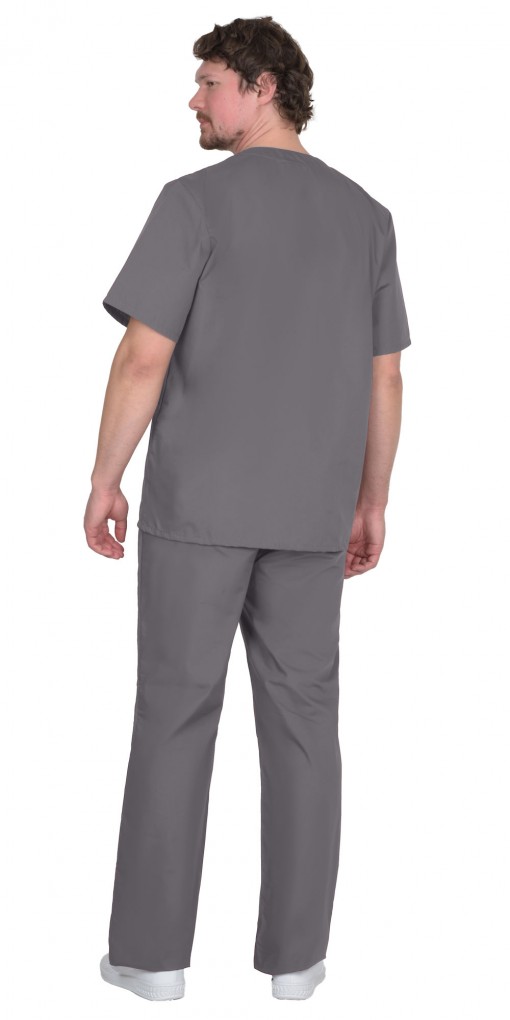 Костюм хирурга универсальный мужской: куртка, брюки, темно-серый