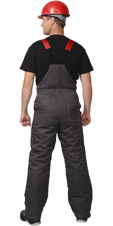 Костюм СИРИУС-Фаворит-Мега зимний: куртка дл.,полукомбинезон темно-серый с черным и красн. и СОП