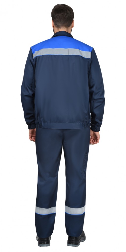 Костюм СИРИУС-МАСТЕР-РОСС куртка/полукомбинезон, темно-синий с васильковым и СОП