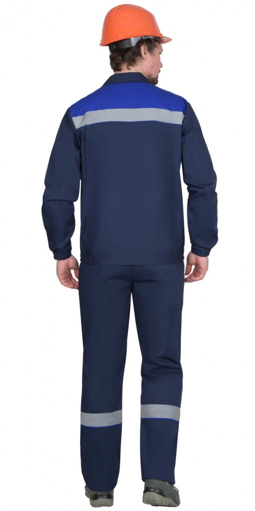 Костюм СИРИУС-МАСТЕР-РОСС куртка/полукомбинезон, темно-синий с васильковым и СОП