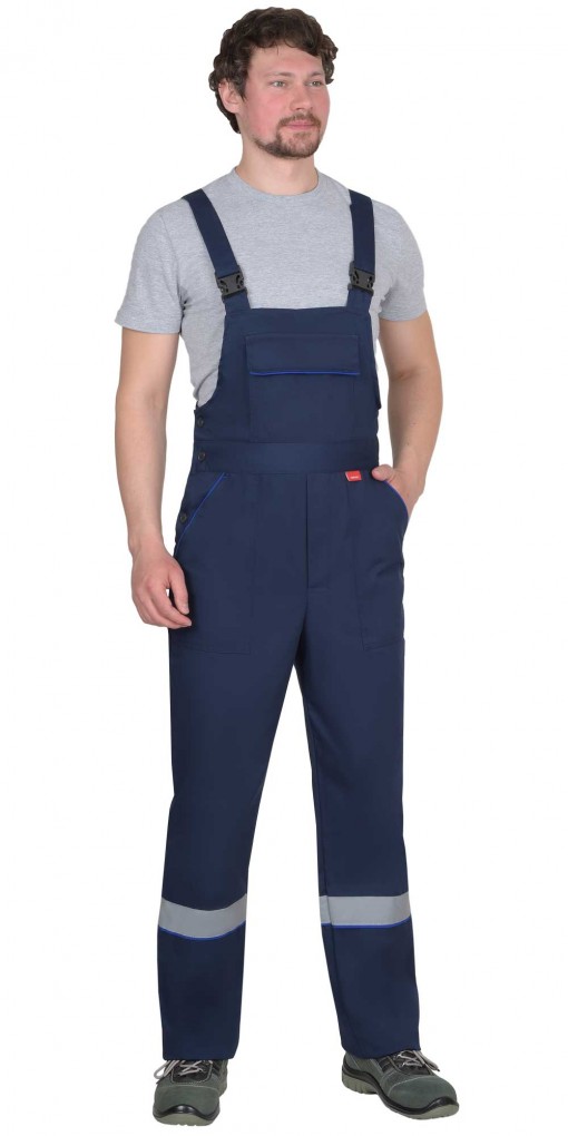 Костюм СИРИУС-МАСТЕР-РОСС куртка/полукомбинезон, темно-синий с васильковым и СОП