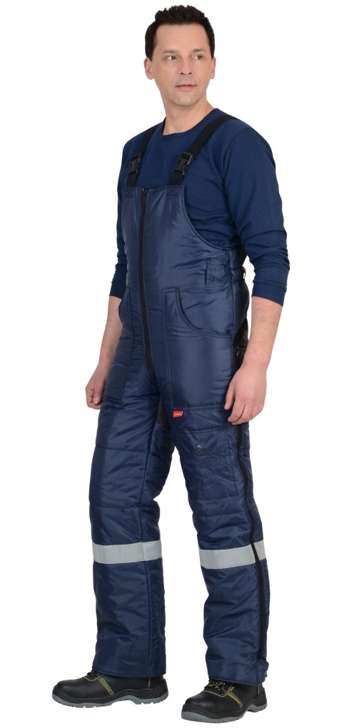 Костюм СИРИУС-БЕРКУТ зимний: куртка дл., полукомбинезон синий с чёрным и СОП 50 мм