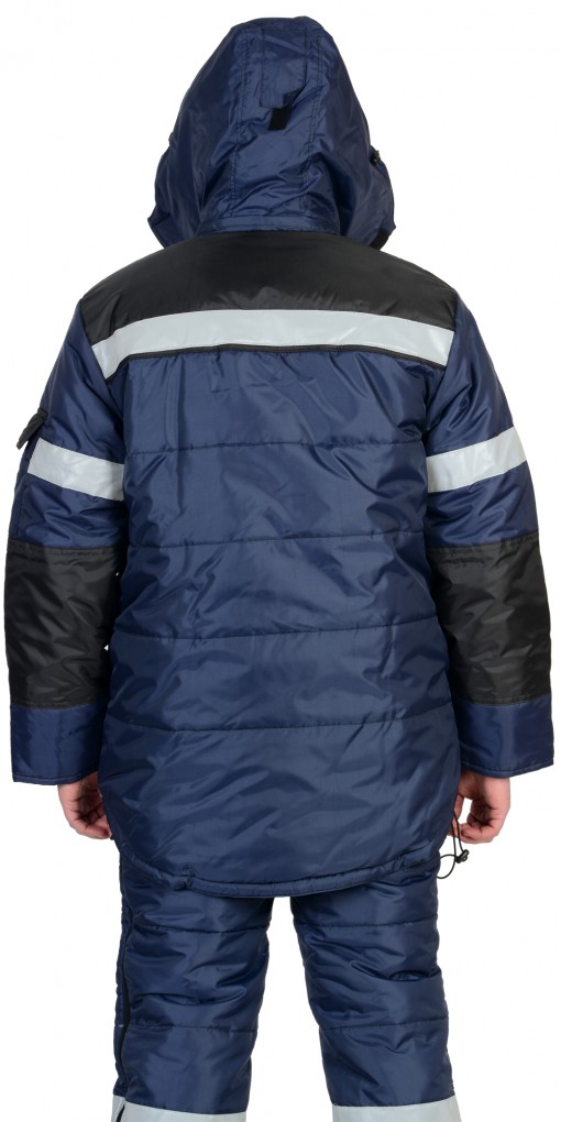 Костюм СИРИУС-БЕРКУТ зимний: куртка дл., полукомбинезон синий с чёрным и СОП 50 мм