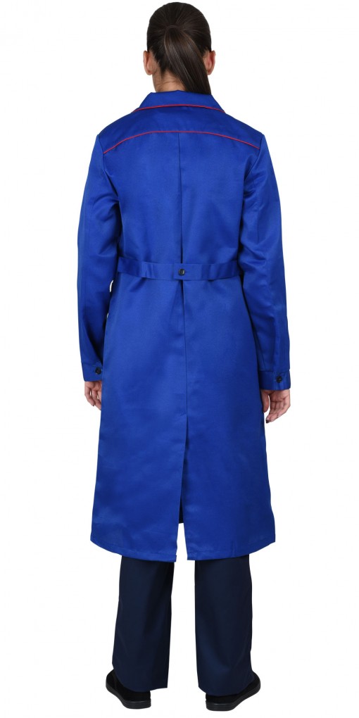 Халат СИРИУС-ТЕХНИК женский васильковый с красным