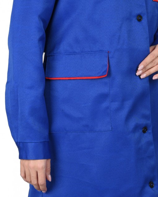 Халат СИРИУС-ТЕХНИК женский васильковый с красным