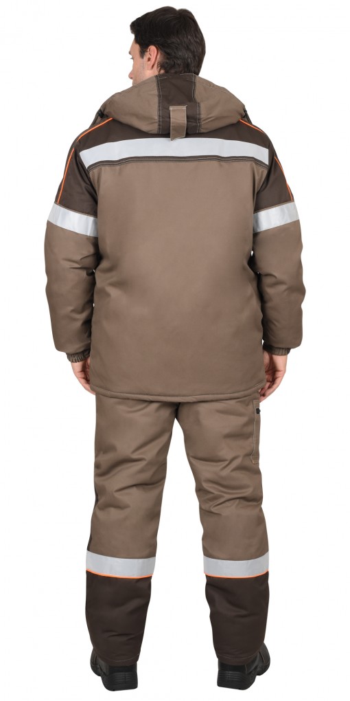 Костюм СИРИУС-РОДОС-РОСС зимний: куртка дл., брюки светло-коричневый с тнмно-коричневым и СОП