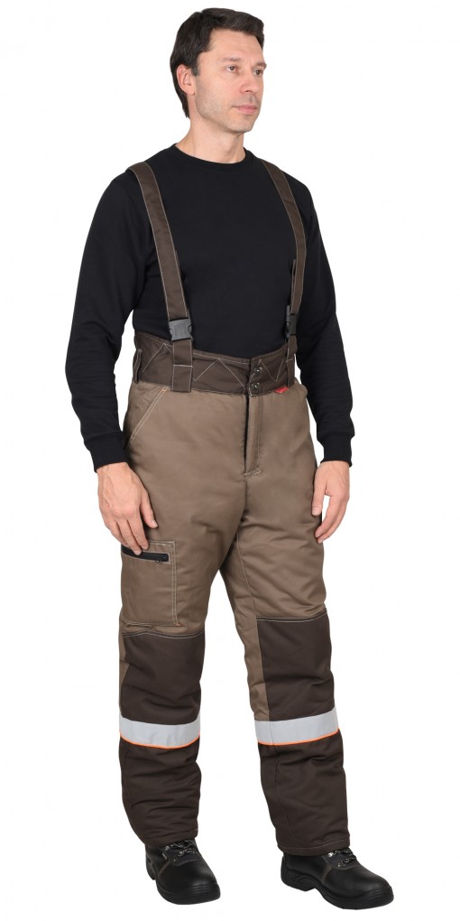 Костюм СИРИУС-РОДОС-РОСС зимний: куртка дл., брюки светло-коричневый с тнмно-коричневым и СОП