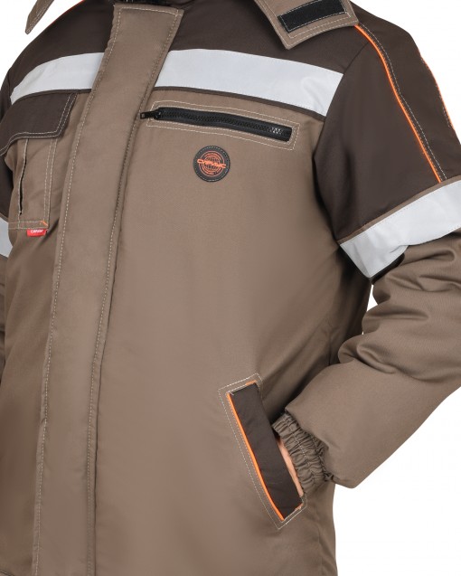 Костюм СИРИУС-РОДОС-РОСС зимний: куртка дл., брюки светло-коричневый с тнмно-коричневым и СОП