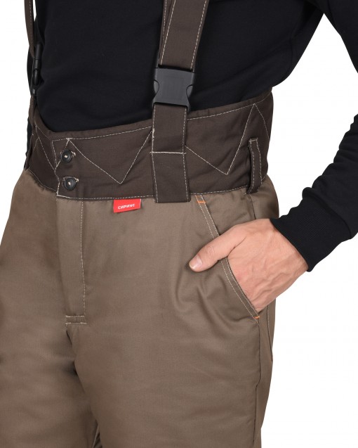 Костюм СИРИУС-РОДОС-РОСС зимний: куртка дл., брюки светло-коричневый с тнмно-коричневым и СОП