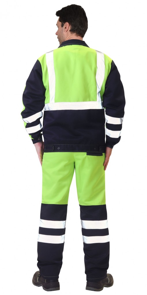Костюм СИРИУС-МАГИСТРАЛЬ-ЛЮКС : куртка, брюки неоновый с синим и СОП