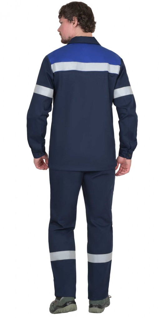 Костюм СИРИУС-СУРГУТ летний: куртка/полукомбинезон тёмно-синий с васильковым и СОП