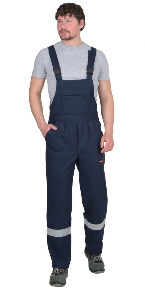 Костюм СИРИУС-СУРГУТ летний: куртка/полукомбинезон тёмно-синий с васильковым и СОП