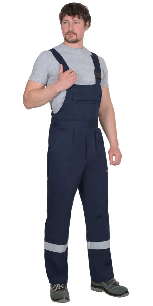 Костюм СИРИУС-СУРГУТ летний: куртка/полукомбинезон тёмно-синий с васильковым и СОП