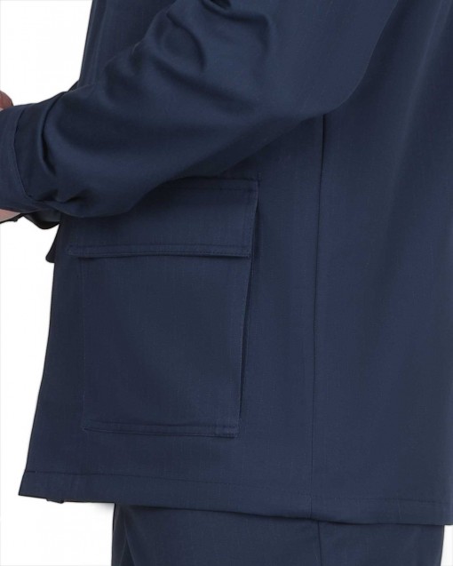 Костюм СИРИУС-СУРГУТ летний: куртка/полукомбинезон тёмно-синий с васильковым и СОП