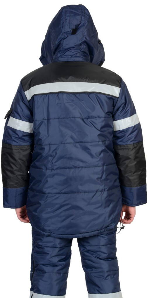 Костюм СИРИУС-БЕРКУТ зимний: куртка дл., полукомбинезон синий с чёрным и СОП 50 мм