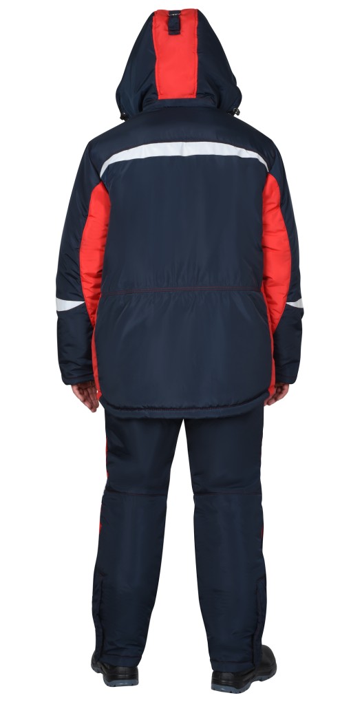 Костюм СИРИУС-САТУРН зимний: куртка дл.,брюки тёмно-синий с красным и СОП