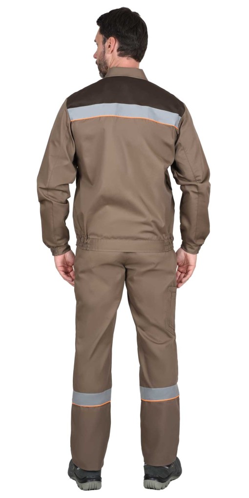 Костюм СИРИУС-МАСТЕР куртка/брюки кофейный с тёмно-коричневым с СОП