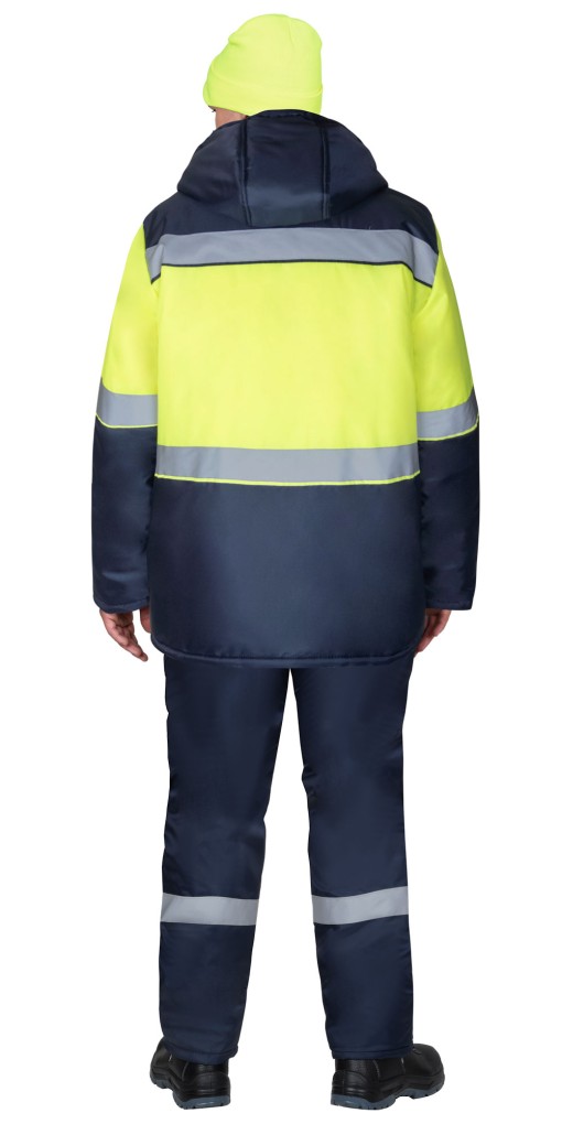 Куртка СИРИУС-ТЕРМИНАЛ-2 зимняя  темно-синяя с лимонным и СОП