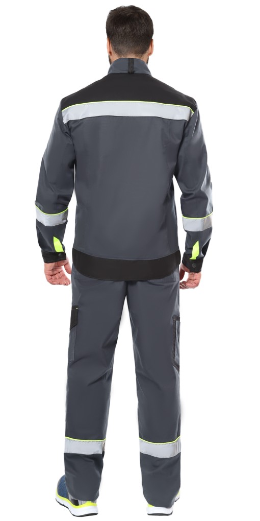 Костюм СИРИУС-ХОВАРД куртка, полукомбинезон, темно-серый с черным и СОП 50мм