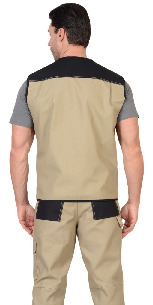 Жилет СИРИУС-ВЕСТ-ВОРК бежевый с черным