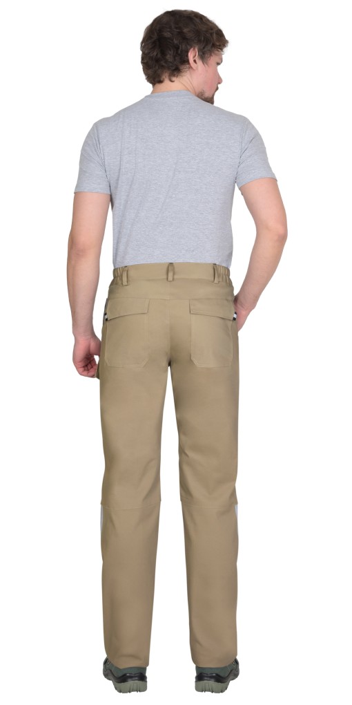 Брюки СИРИУС-ДЕКСТЕР песочные с черным, тк. стрейч с ВО