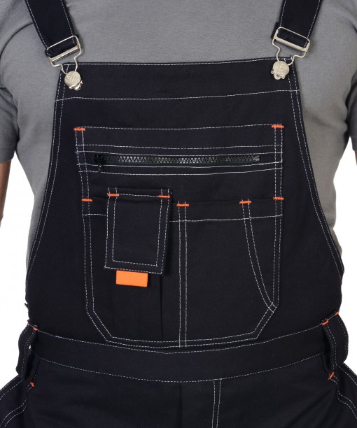 Костюм СИРИУС-ДЖЕТ куртка, полукомбинезон, темно-синий с васильковым и оранжевым и СОП (узб. Саржа)