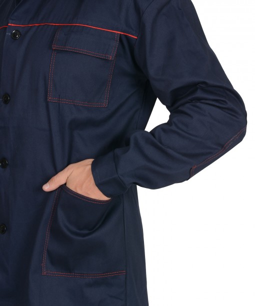 Костюм  СИРИУС-ИМПУЛЬС: куртка, брюки синий с красным кантом ( узб. Саржа)