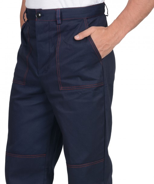 Костюм  СИРИУС-ИМПУЛЬС: куртка, брюки синий с красным кантом ( узб. Саржа)